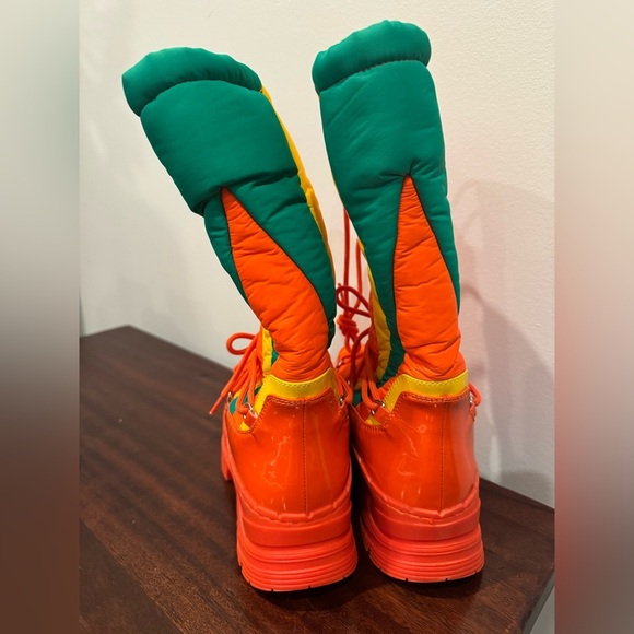 🆕Jeffrey Campbell Skis Snow Boots/ Orange Multi Retro Moon Boot 8 - Picture 7 of 9